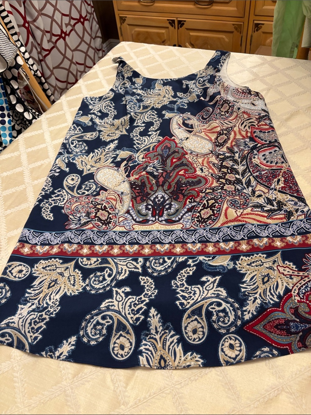 Lila Rose Women’s Navy Paisley Print Sundress